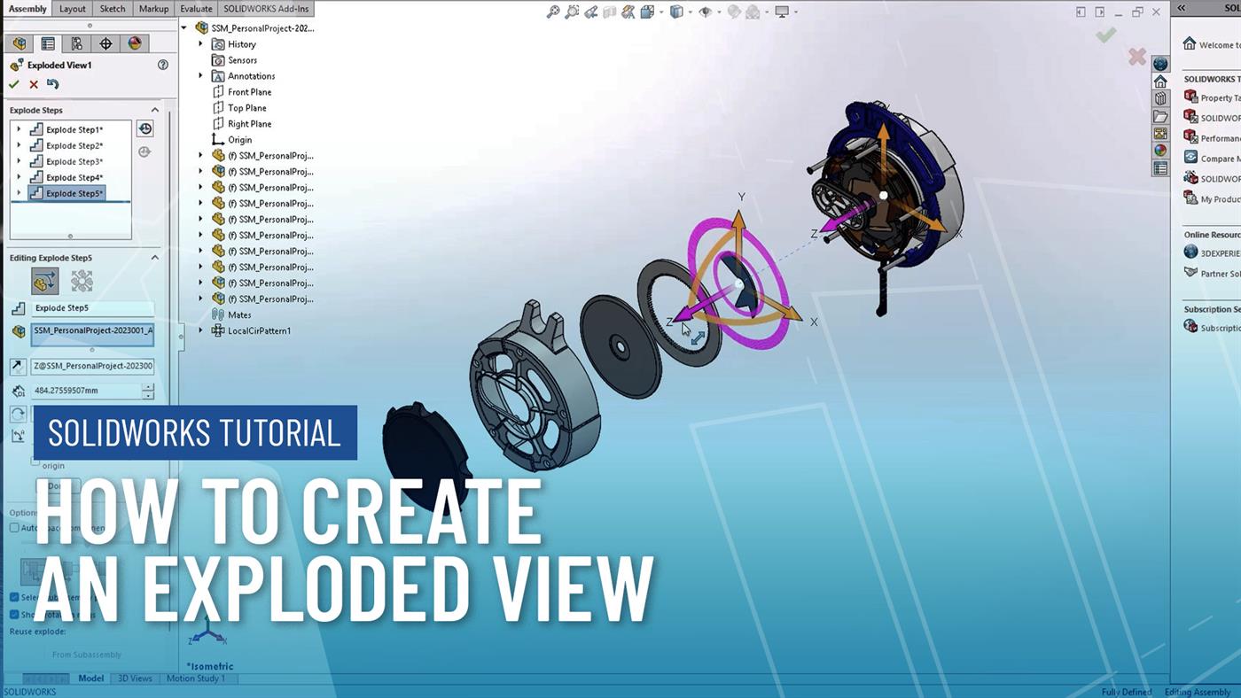 How to Create an Exploded View in SOLIDWORKS | Beginner Tutorial