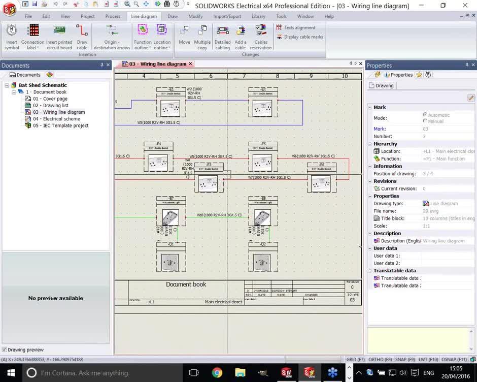 Wiring a room with SOLIDWORKS Electrical