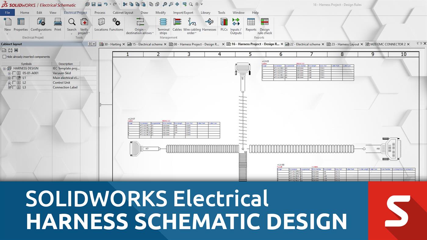 Harness schematics in SOLIDWORKS Electrical