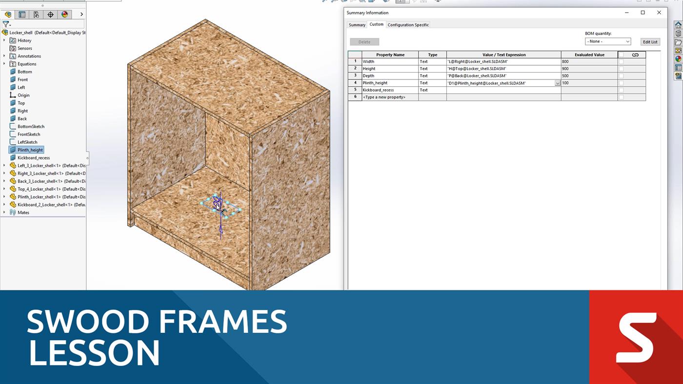 Basic SWOOD Frames Lesson - How to Build Furniture in SOLIDWORKS