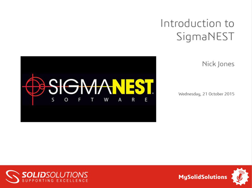 SOLIDWORKS SigmaNEST Webcast