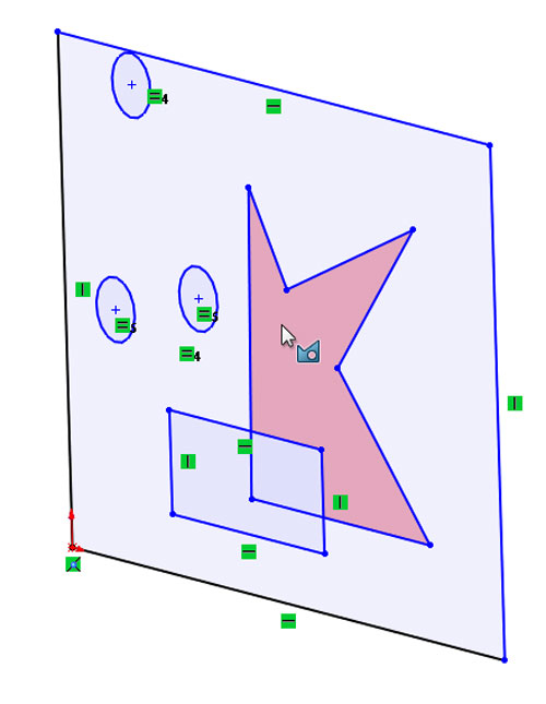 Shaded Sketch Contours, SOLIDWORKS