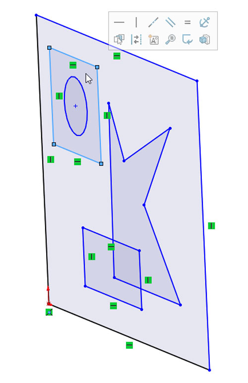 Shaded Sketch Contours, SOLIDWORKS