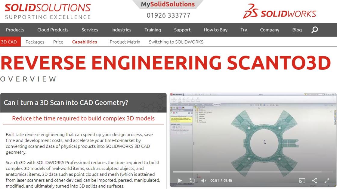 ScanTo3D Design Capabilities in SOLIDWORKS 3D CAD