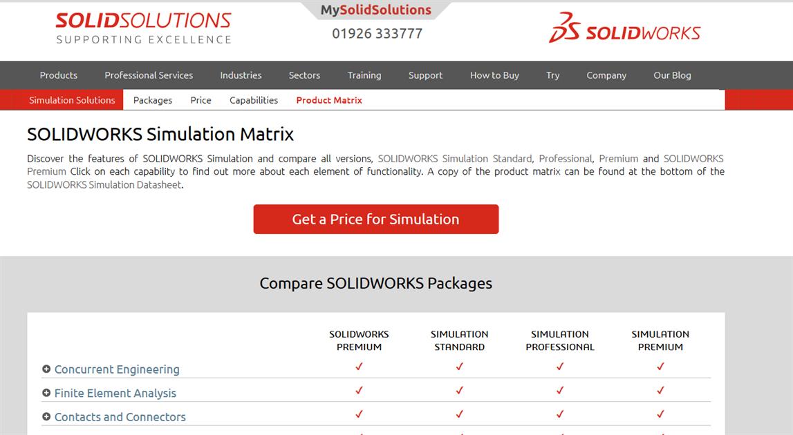 SolidWorks Flow Simulation Matrix | Solid Solutions