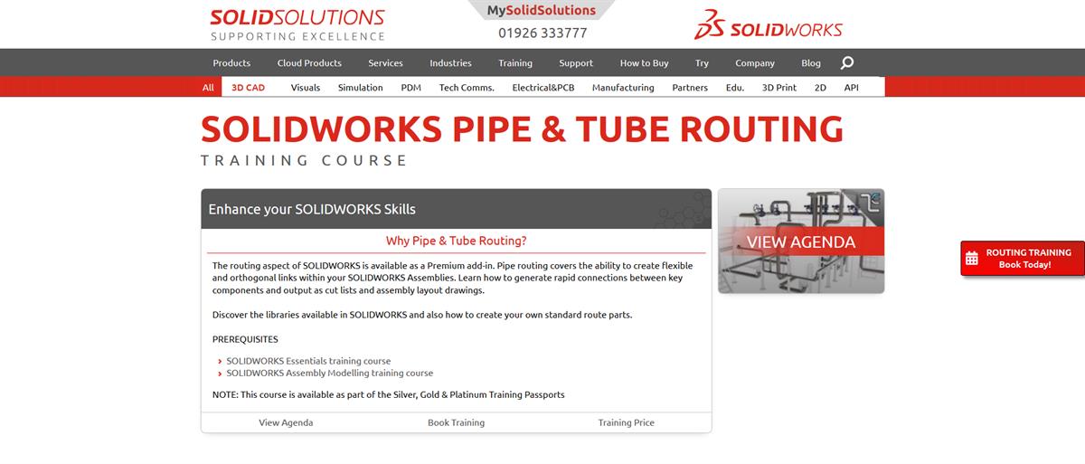 SOLIDWORKS Pipe & Tube Routing Training Course Solid Solutions